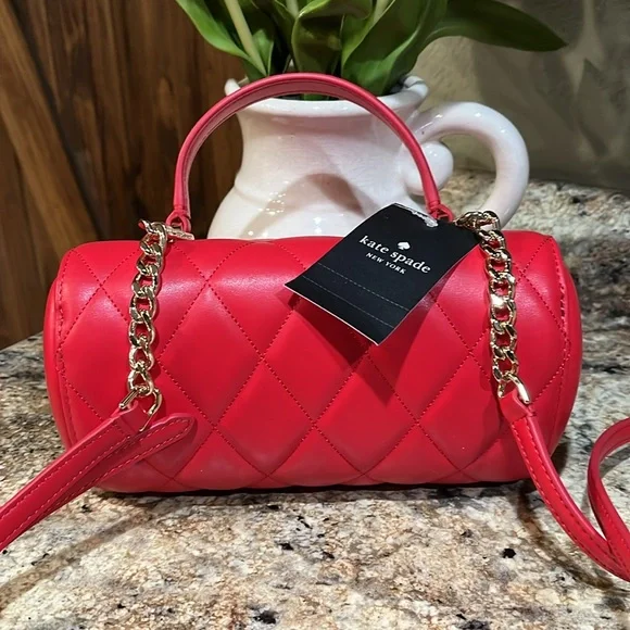 Kate Spade NWT Heart Barrel Quilted Crossbody - Picture 6 of 7